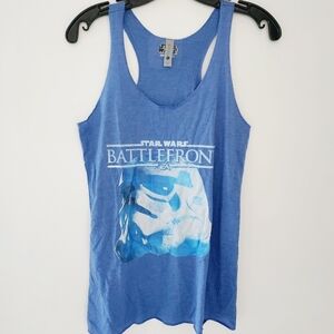 Star Wars Battle Front Racerback Tank Top Blue, Size M